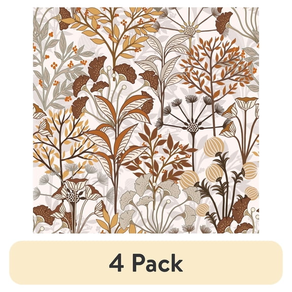 (4 pack) Abyssaly 17.7"×118" Peel and Stick Floral Wallpaper Removable Wallpaper Self-adhesive Vinyl Wallpaper for Wall Decoration, Home Renovation Covering Antique Furniture