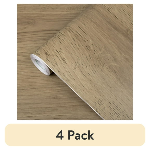 (4 pack) Abyssaly Brown Wood Peel and Stick Wallpaper 15.7"x 118" Removable Self Adhesive Texture Wallpaper Contact Paper for Desktop Bedrooms Living Room