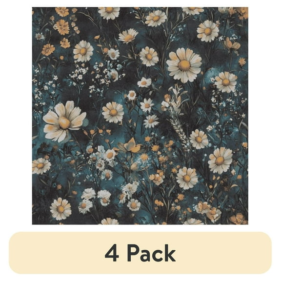 (4 pack) Abyssaly Floral Peel and Stick Wallpaper 17.5-in x 118-in, Removable Self-Adhesive Wallpaper, Vintage Vinyl Contact Paper Suitable for Home Walls Cabinet Bedroom