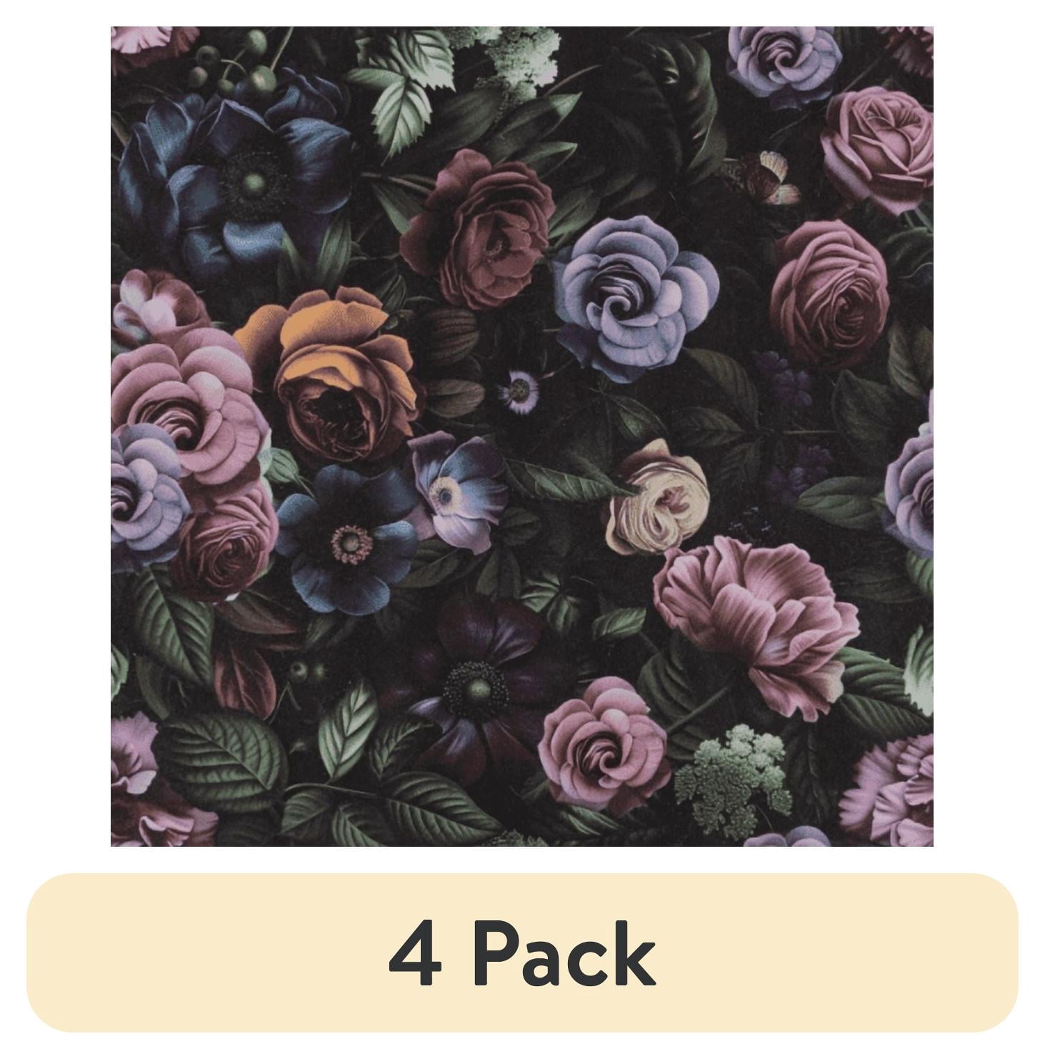 (4 pack) Abyssaly Floral Peel and Stick Wallpaper 17.5-in x 118-in Removable Self-Adhesive Vinyl Wallpaper for Home Decor