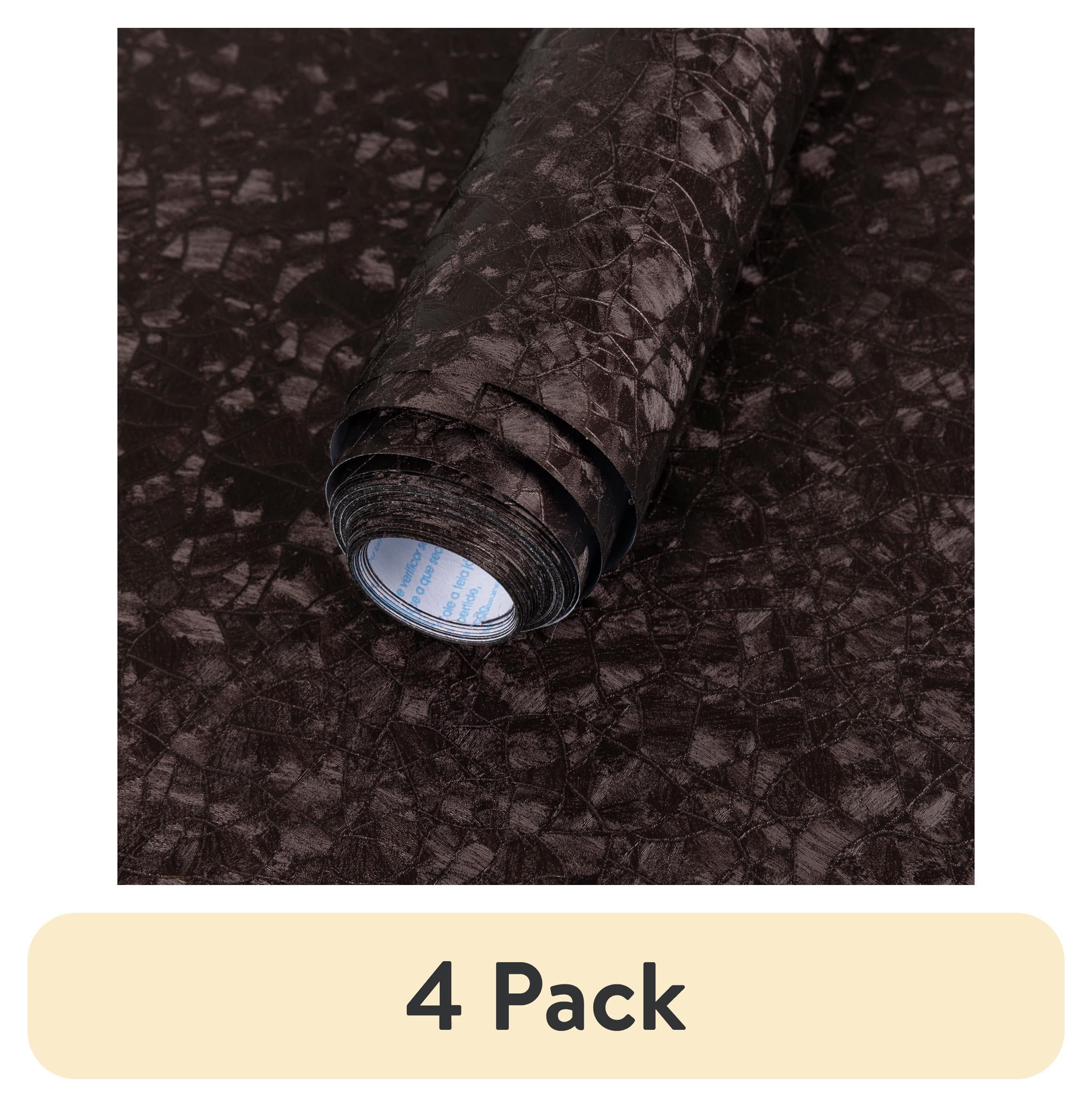 (4 pack) Abyssaly Brown Peel and Stick Wallpaper 15.7"×118", Thicken Modern Textured Embossed Wallpaper Self-Adhesive Removable Vinyl Contact Paper