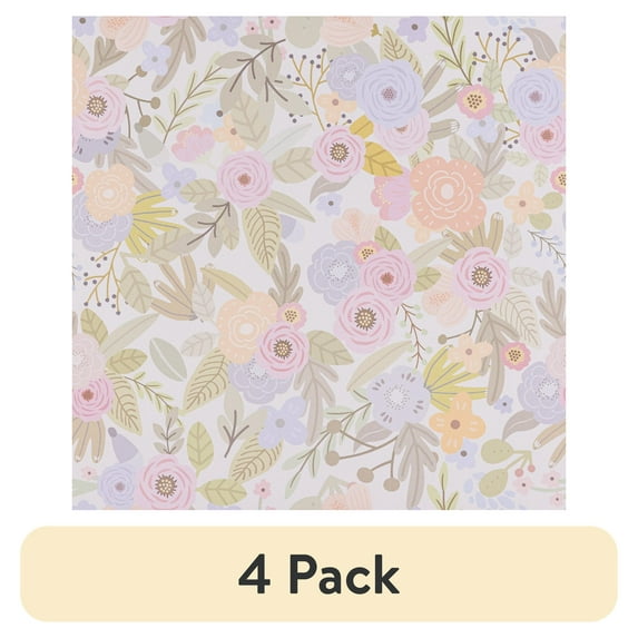 (4 pack) Abyssaly Vintage White Blue Floral Wallpaper Peel and Stick Wallpaper 17.32’’×118’’Removable Contact Paper Vinyl Self Adhesive Textured Wall Paper for Home Decoration.