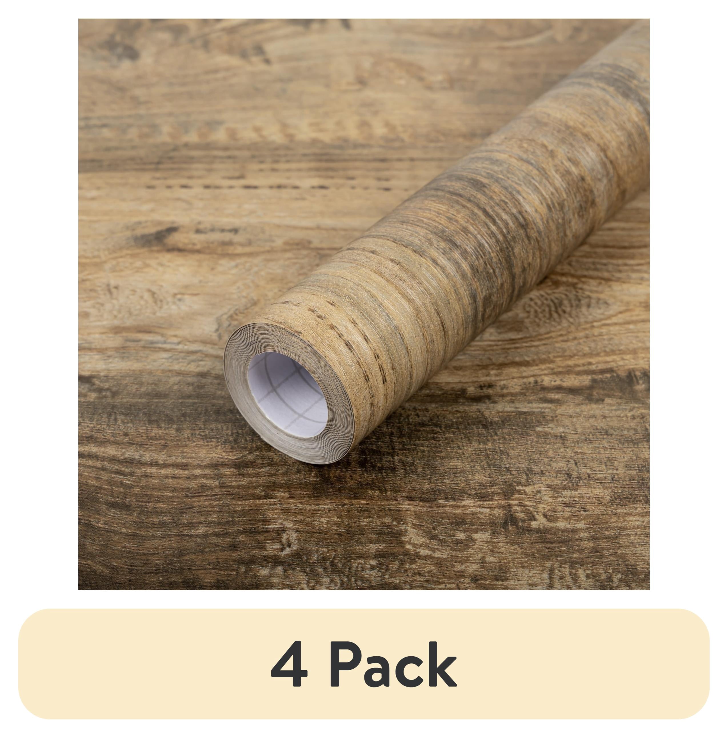 (4 pack) Abyssaly Wood Peel and Stick Wallpaper Wood Grain Waterproof Contact Paper 15.7 "x 118.1" Self-adhesive Removable Wall Paper for Countertop Bedroom Living Room Kitchen Wall