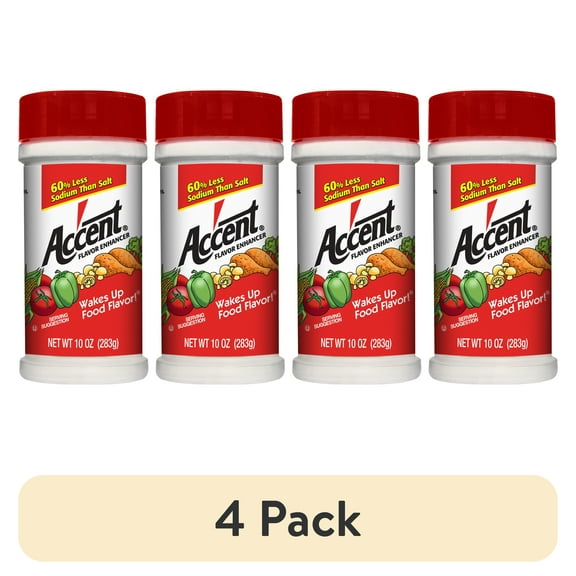 (4 pack) Ac'cent Flavor Enhancer MSG, Kosher, 10 oz