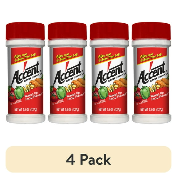 (4 pack) Ac'cent Flavor Enhancer MSG, Kosher, 4.5 oz