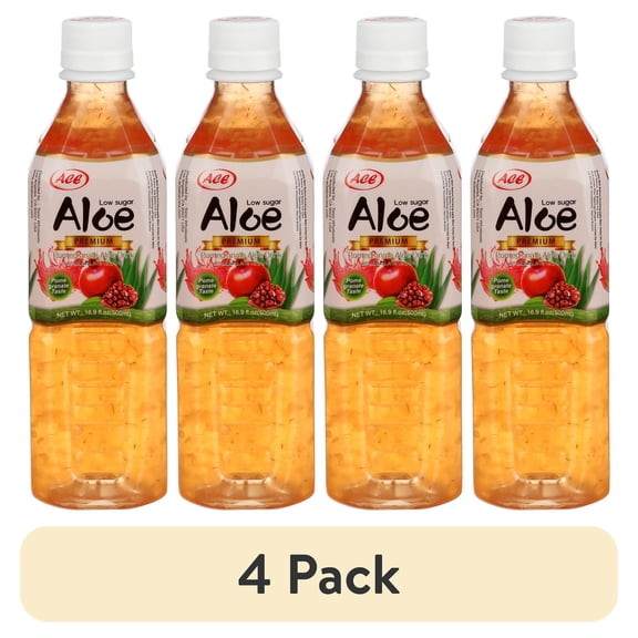 (4 pack) Ace Aloe Juice Pomegranate Flavor, 16.90 Fl oz.