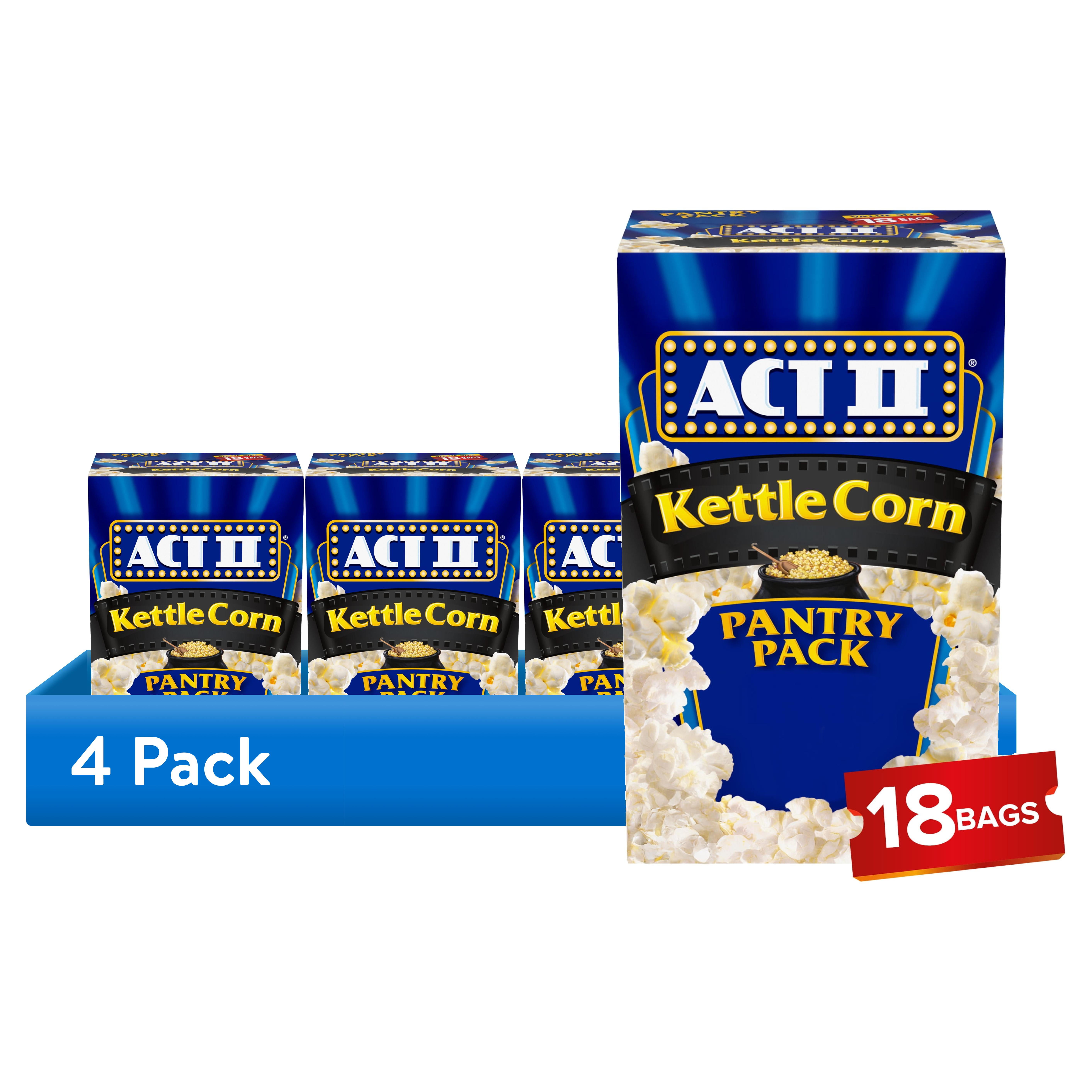 MICRODIET CORN ２箱(7×2) PACKS Act II 100% Whole Grain Kettle Corn Microwave Popcorn, 2.75 oz, 18