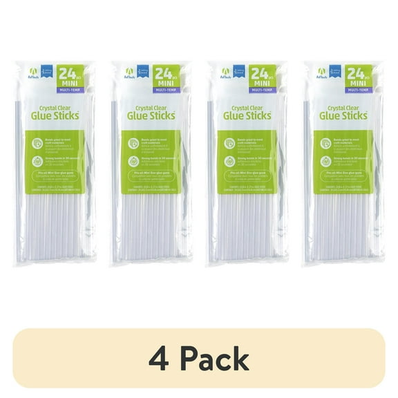 (4 pack) AdTech Crystal Clear Mini Size Multi Temp All Purpose Glue Sticks, 15 Sticks