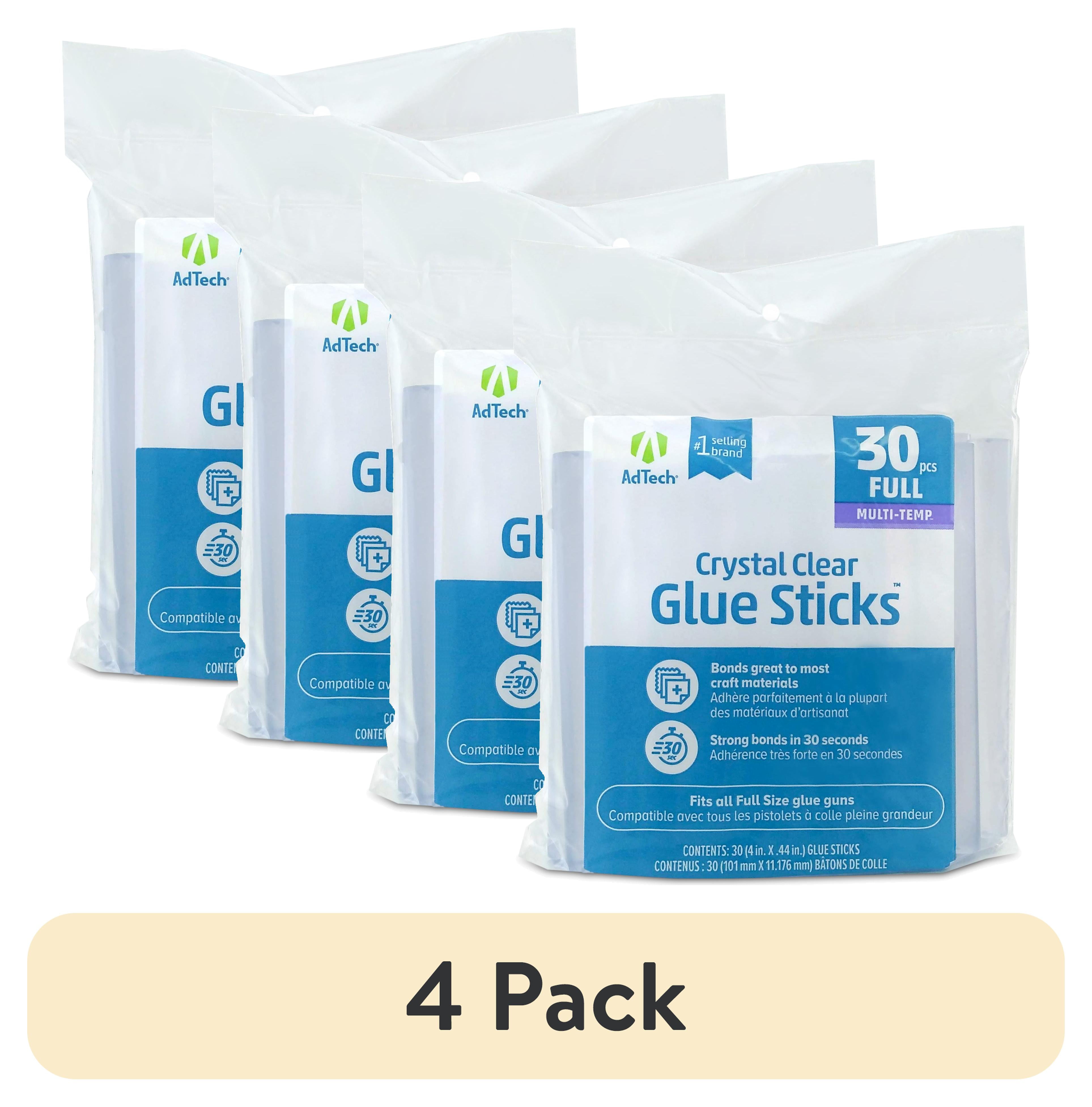 (4 pack) AdTech Full-Size 4" Multi-Temp Hot Glue Sticks, 30 Count