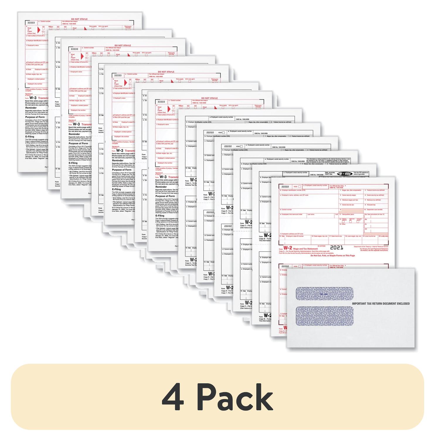 TOPS 22904KIT W-2 Tax Form Set - 24 Sets, 6-Part Carbonless
