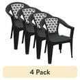 thumbnail image 1 of (4 pack) Adams Penza Manufacturing Patio Plastic Outdoor Pool WaterproofStack Chair, Black, 1 of 6