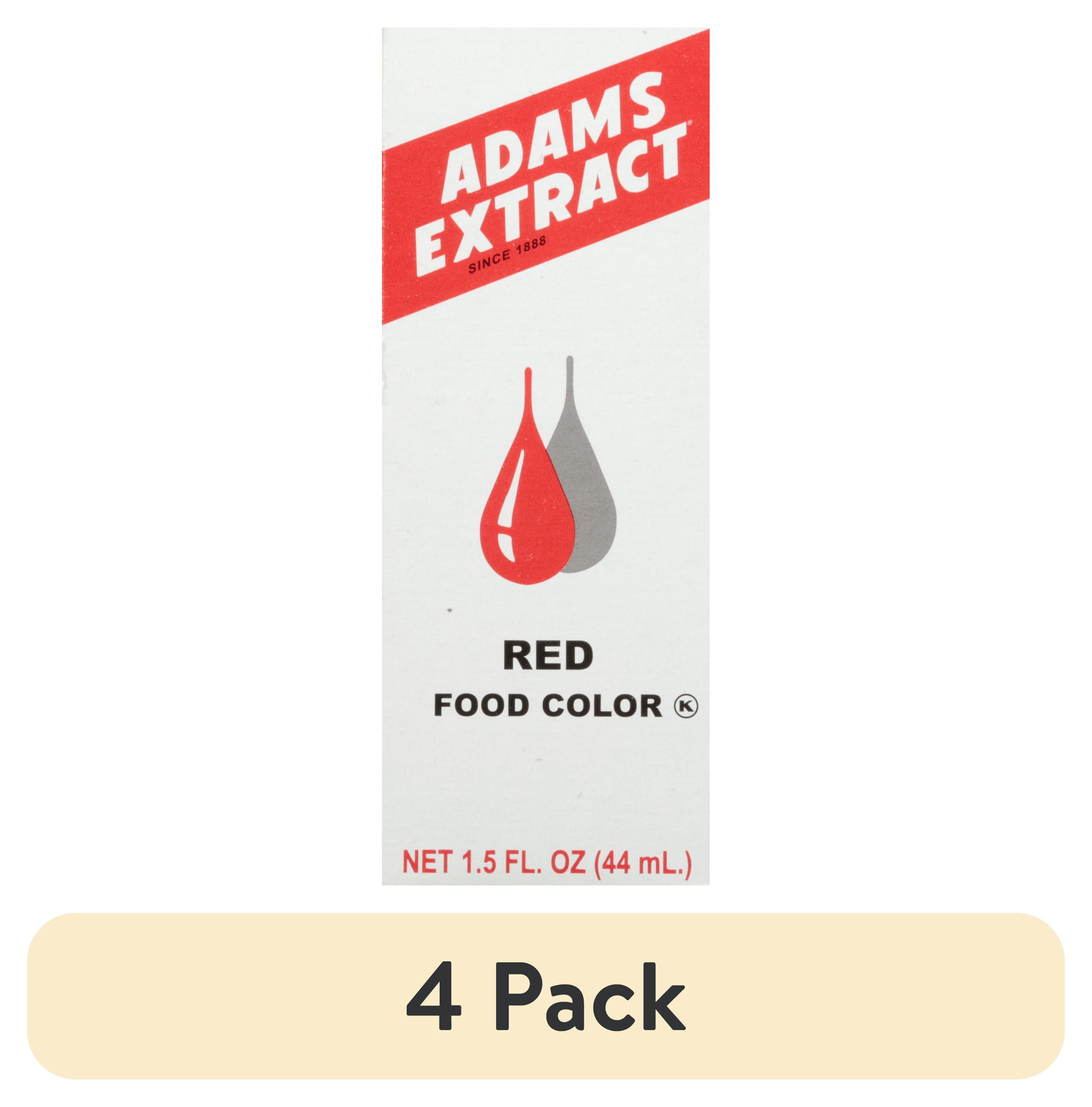 (4 pack) Adams Extract Red Food Color Baking Supply, 1.5 fl oz ...