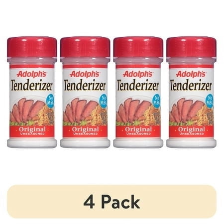 (4 pack) Adolph's Unseasoned Tenderizer, 3.5 oz Bottle