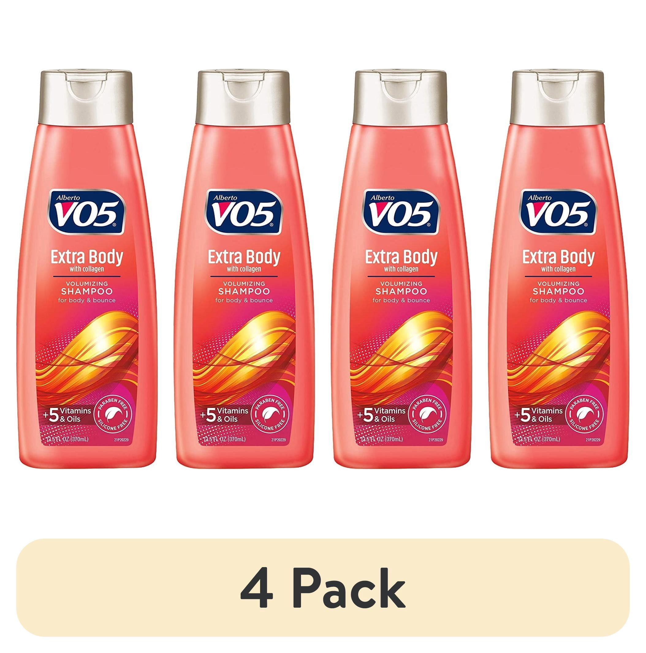 Plus5 Shampoo (4 pack) VO5 Extra Body Hair Shampoo, with Collagen, for Fullness and ...