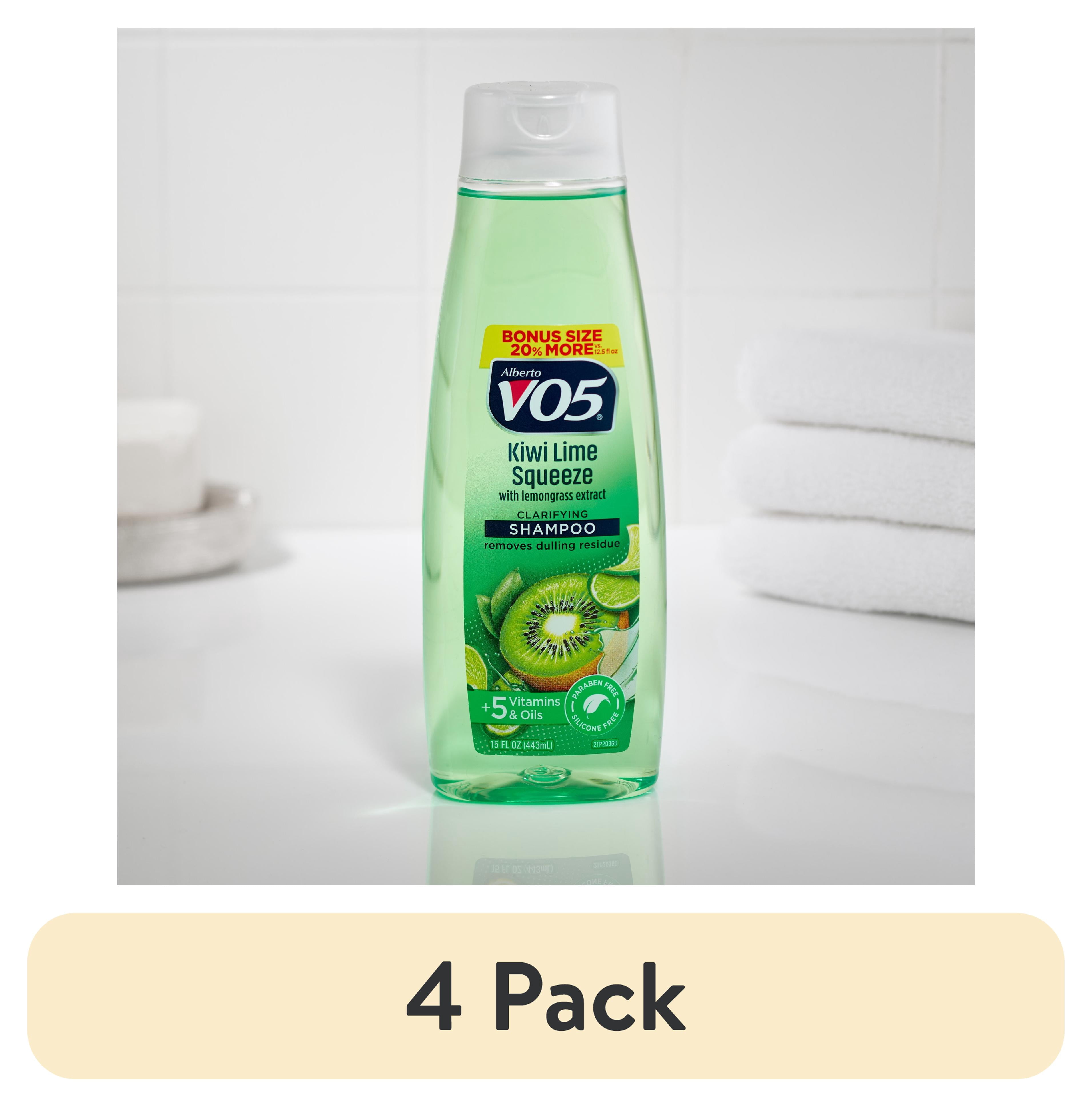 (4 pack) Alberto VO5 Herbal Escapes 15 Fl. Oz. Kiwi Lime Squeeze Clarifying Shampoo