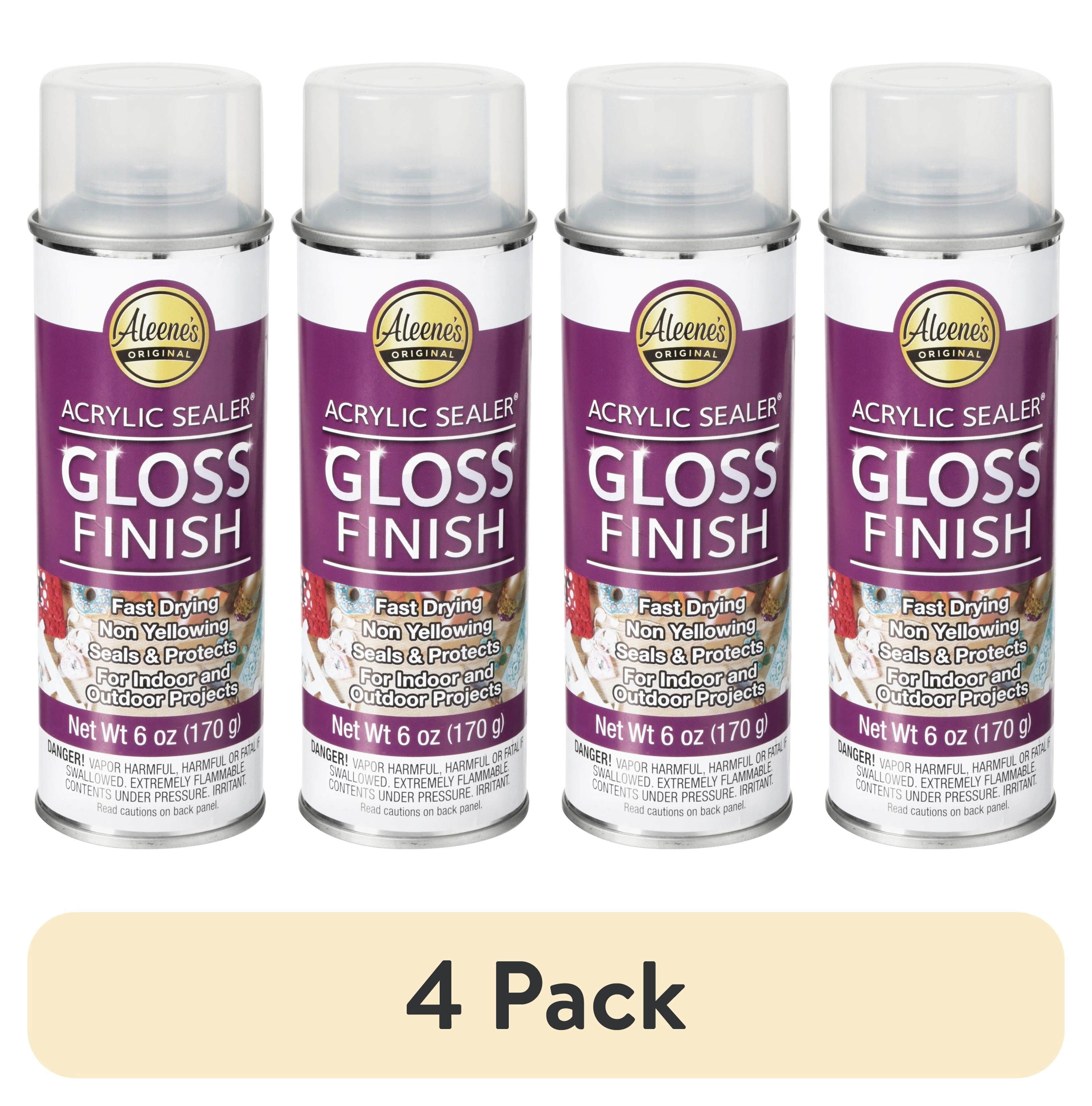(4 pack) Aleene's Clear Acrylic Spray Sealer, Gloss 6 oz - Walmart.com