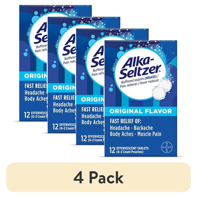 (4 pack) Alka-Seltzer Original Flavor Effervescent Tablets - Walmart ...