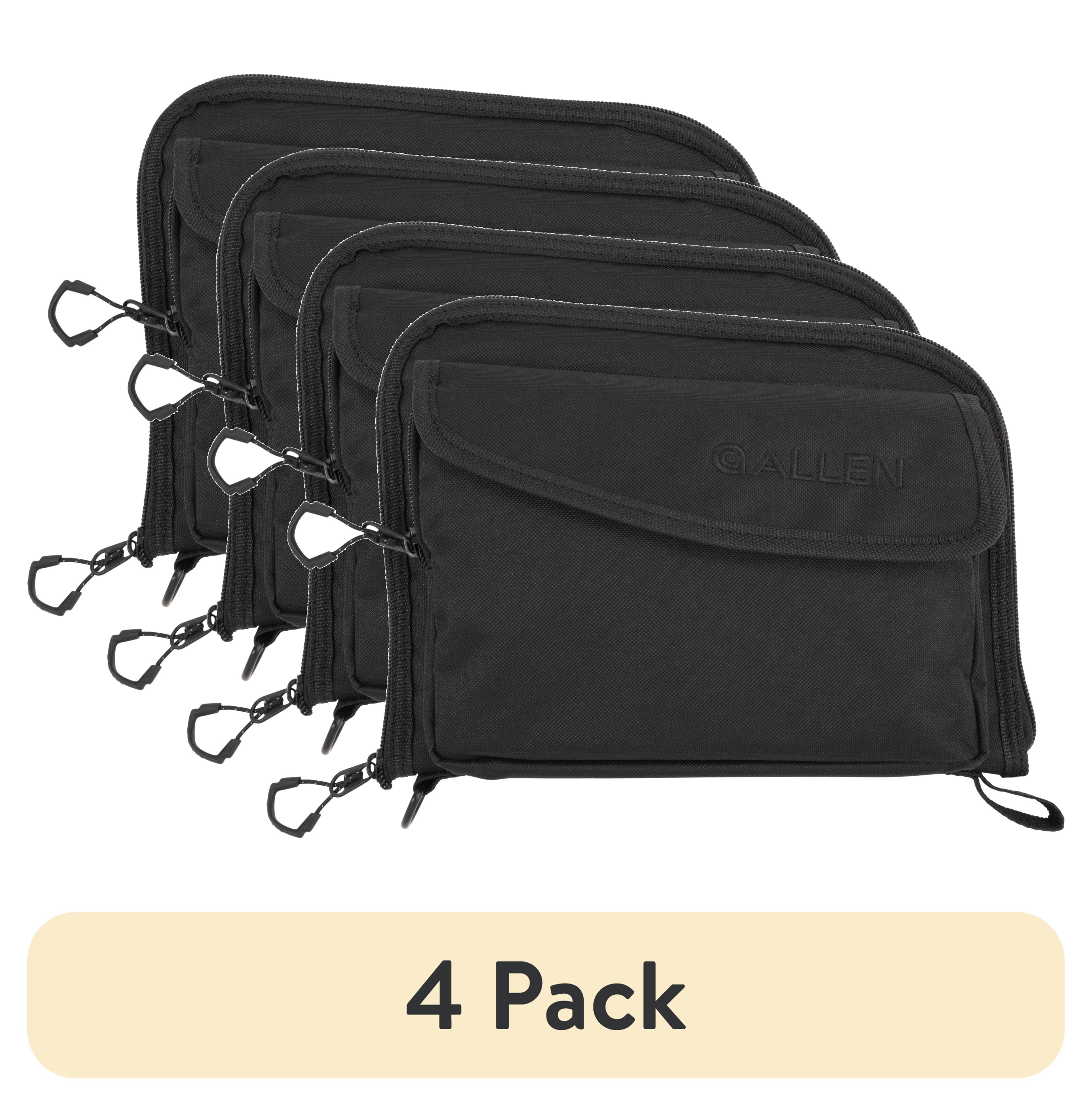 (4 pack) Allen Company Lockable Autofit Handgun Case, Black, 10" x 8"