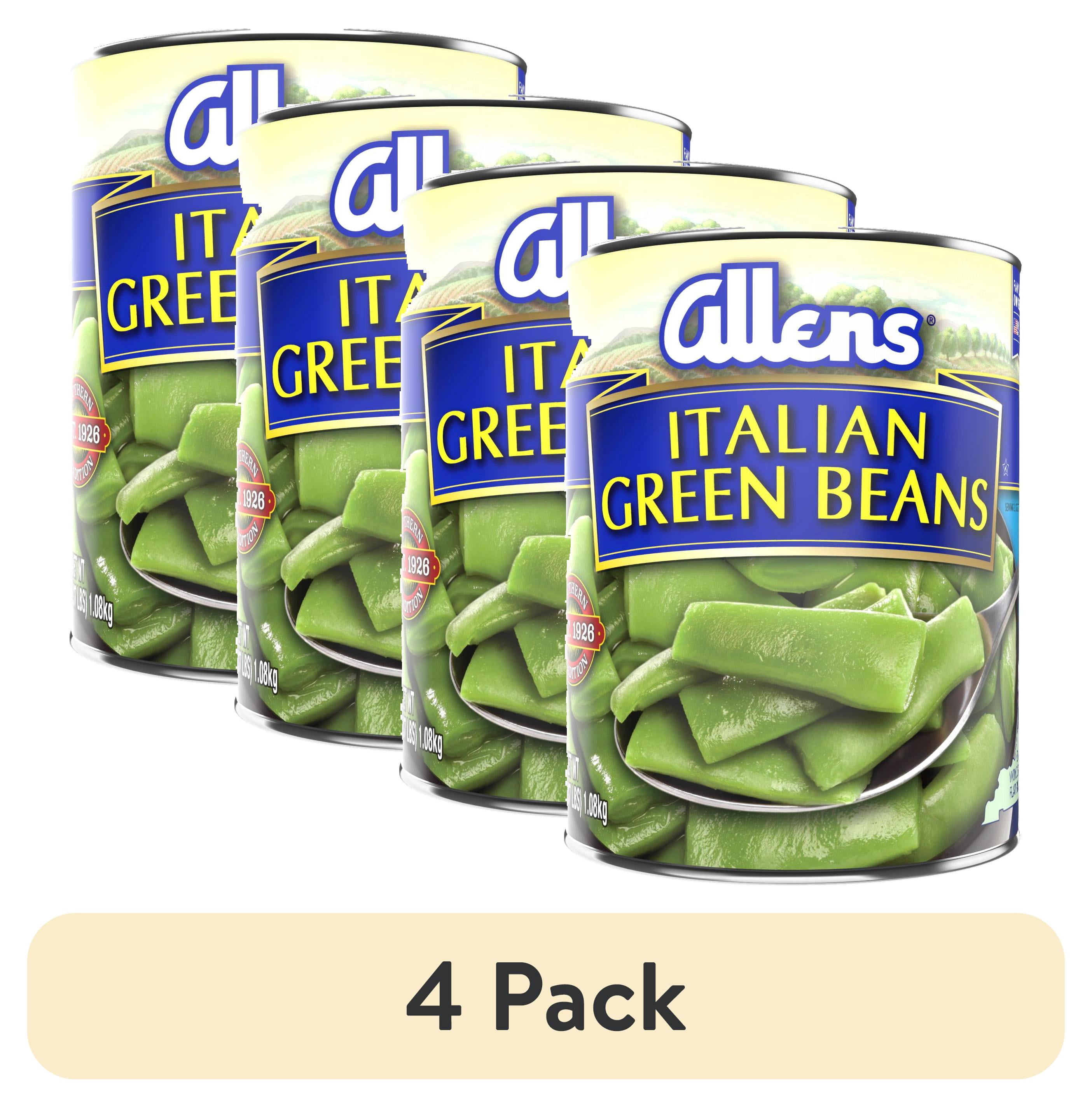 (4 pack) Allen's Italian Green Beans, Canned Vegetables, 38 oz Can