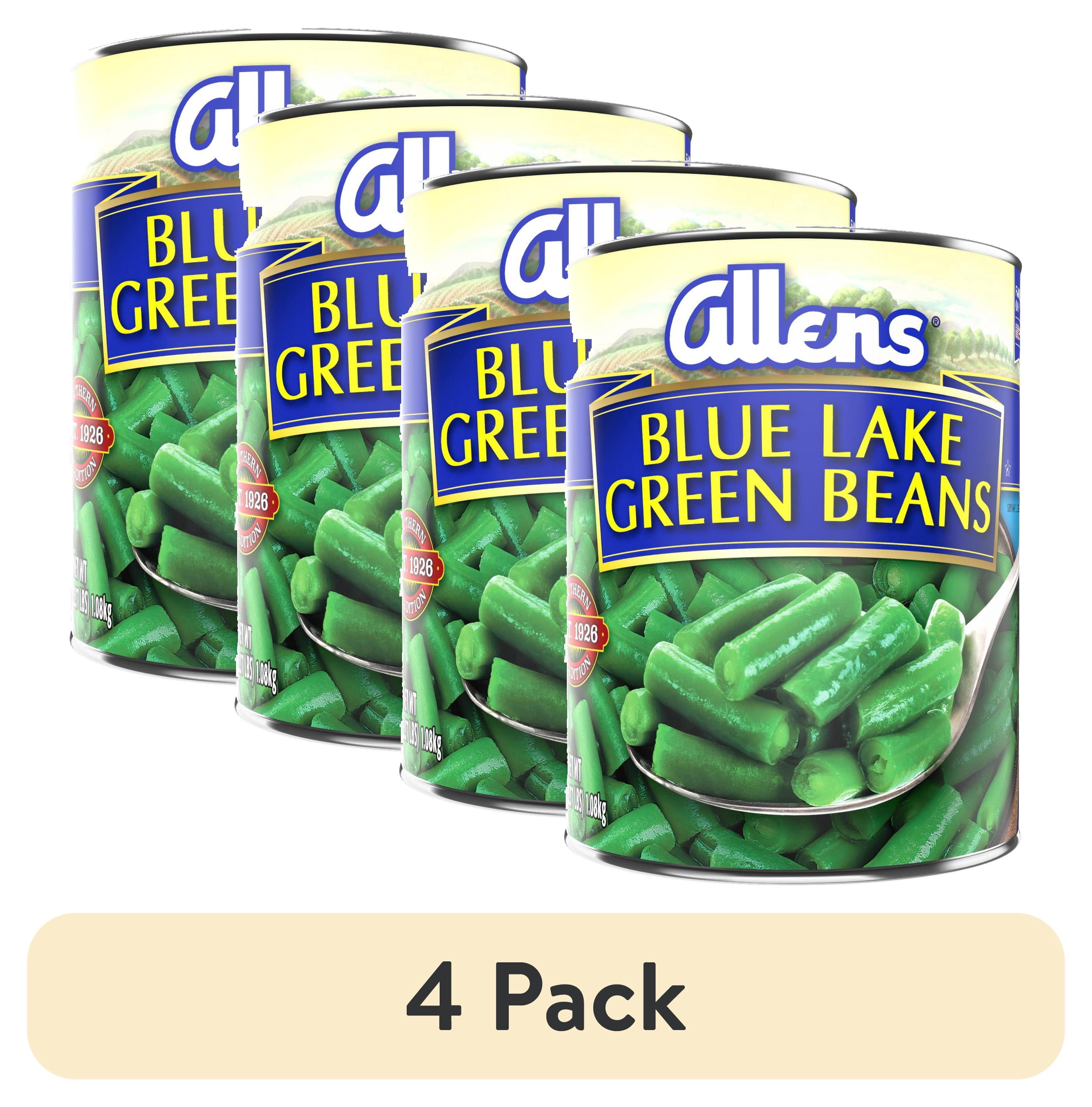 (4 pack) Allens Blue Lake Green Beans, Canned Vegetables, 38 oz