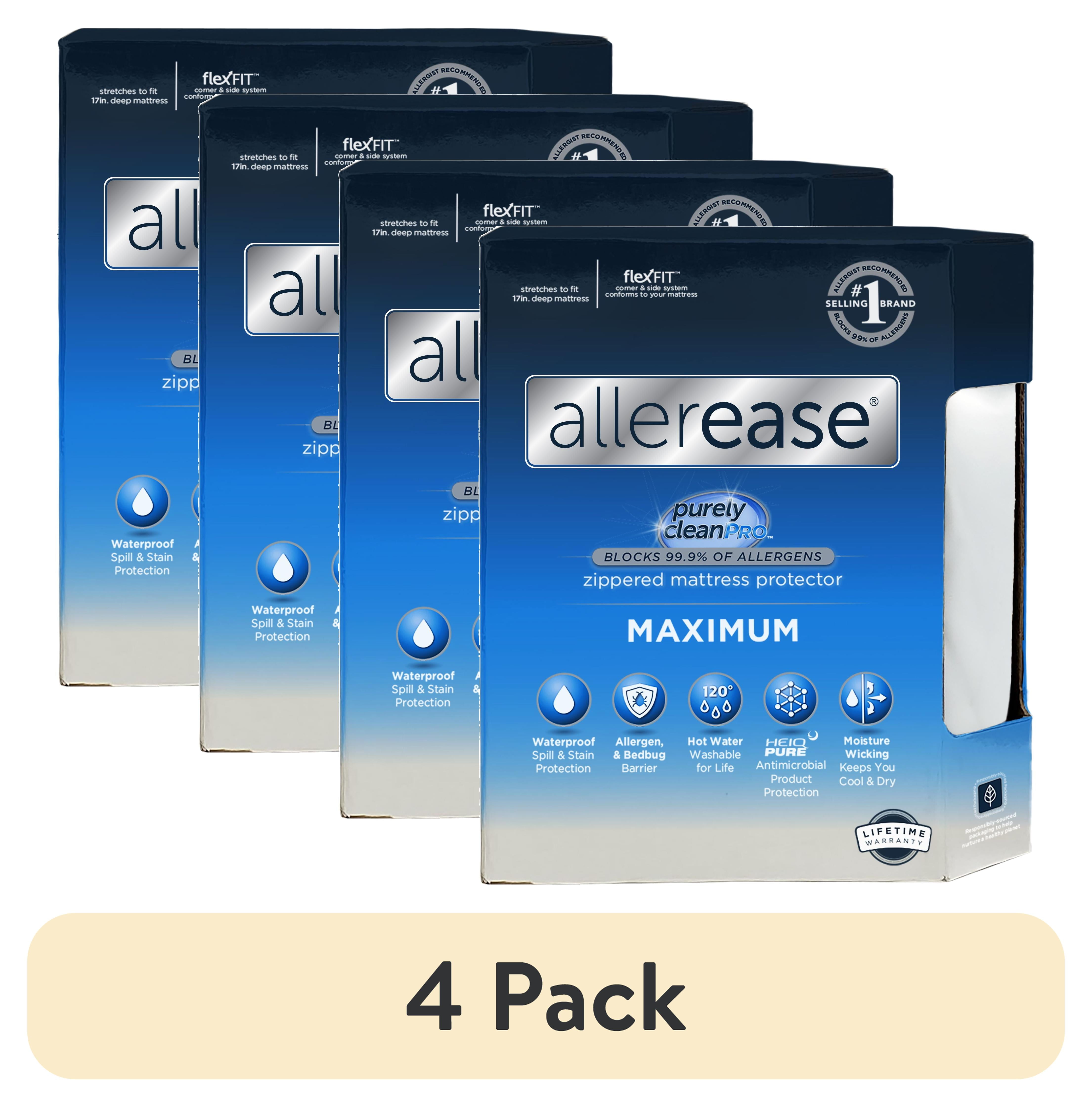 Allerease Queen Maximum Waterproof Allergy and Bedbug Protection Zippered Mattress Protector