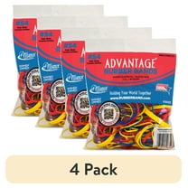(4 pack) Alliance Rubber Advantage Rubber Bands, Size 54 (Assorted Sizes), 2 oz Bag, Red, Yellow, Blue, 2654A