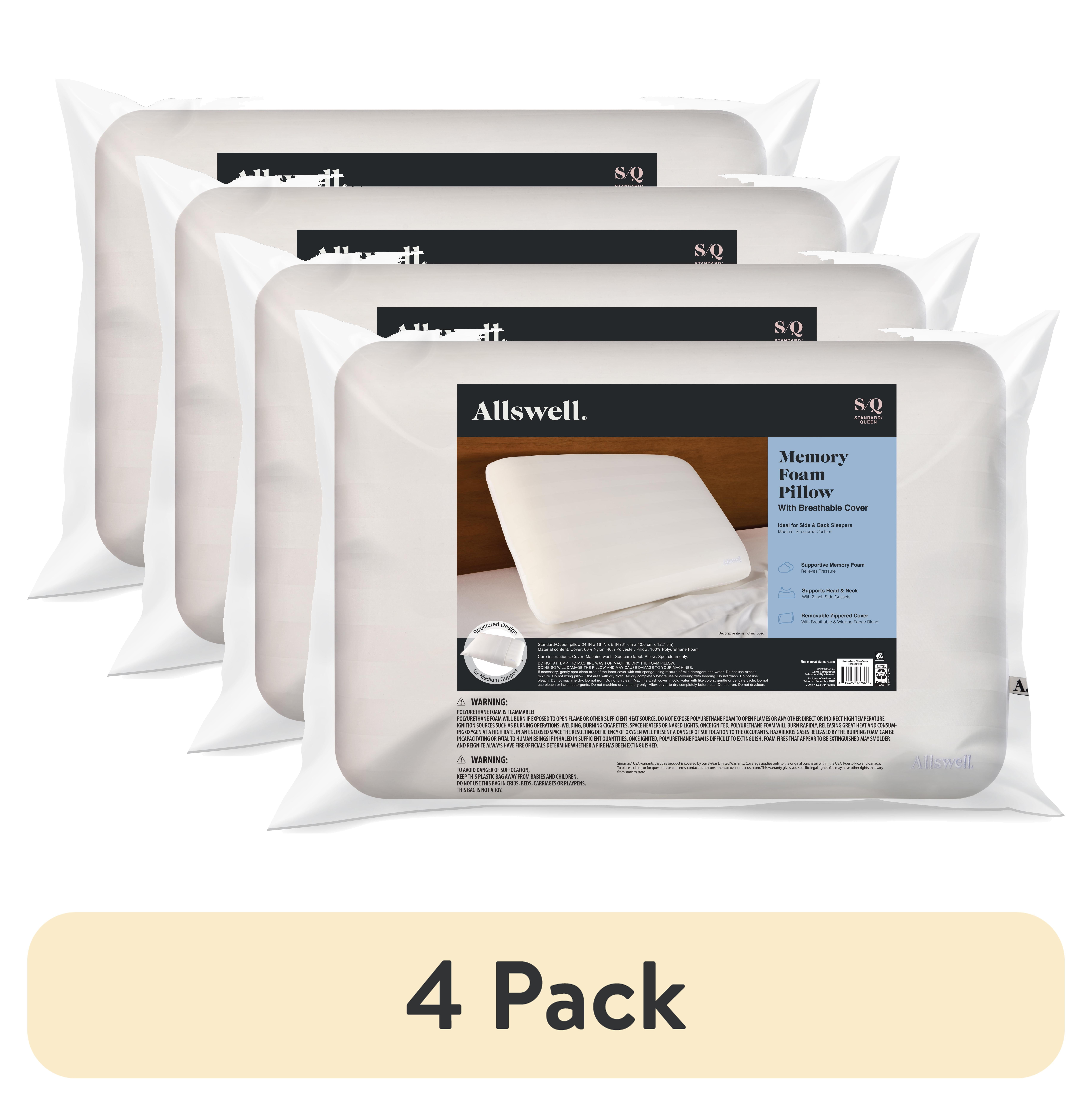 4-pack-Allswell-Memory-Foam-