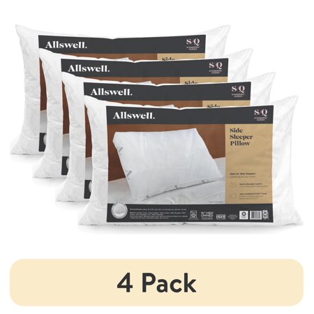 (4 pack) Allswell Side Sleeper Bed Pillow with HYGROCOTTON® Temperature Regulating Cover, Standard/Queen