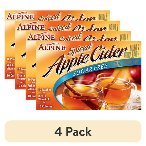 (4 pack) Alpine Sugar Free Spiced Apple Cider Instant Drink Mix