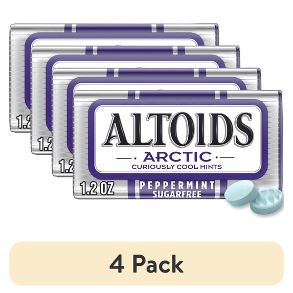 (4 pack) Altoids Arctic Peppermint Sugar Free Breath Mints - 1.2oz Tin