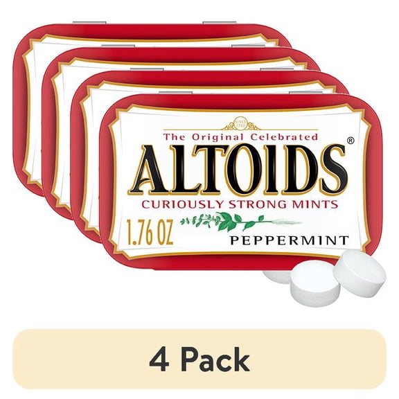 (4 pack) Altoids Classic Peppermint Breath Mints Hard Candy - 1.76 oz Tin