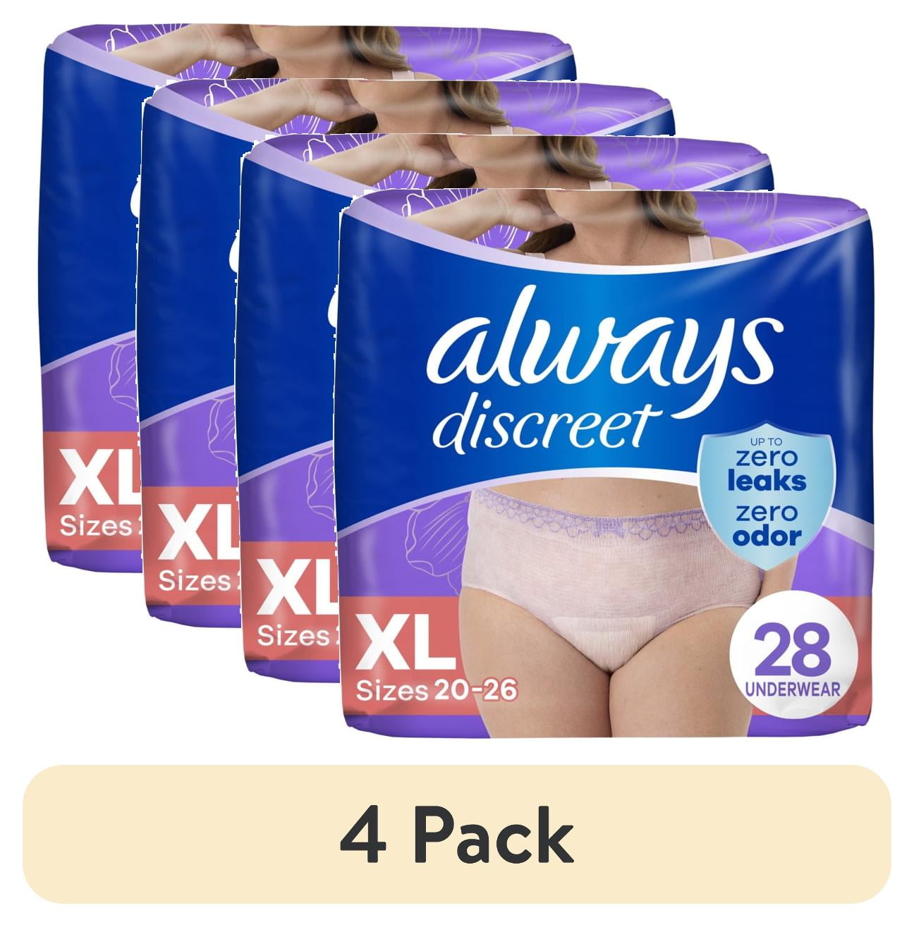 Always Discreet Large Incontinence Underwear for Women, Maximum