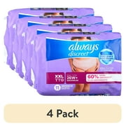 (4 pack) Always Discreet Adult Incontinence Underwear for Women and Postpartum Underwear, XXL, Up to 100% Bladder Leak Protection, 11 CT