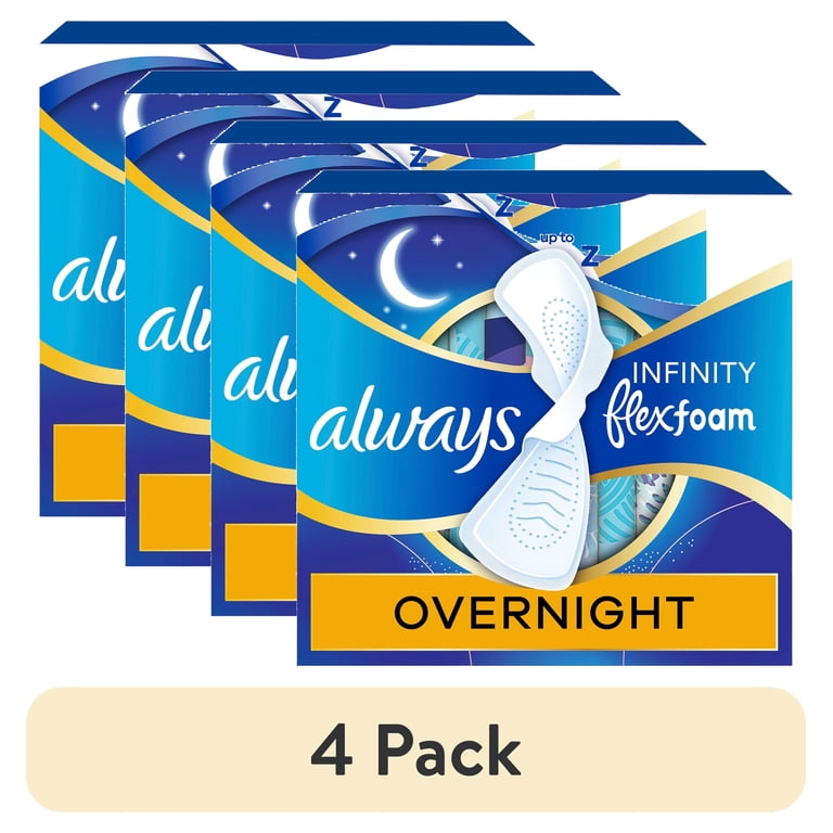 【さっちゃん】Always infinity flex foam 4箱 4 pack) Always Infinity FlexFoam Pads, Size 4, Overnight, Wings