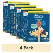 4 pack Amara Organic Baby Food Oats N Berries, No Added Sugar, Stage 2, 5 Individual Servings