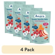 4 pack Amara Organic Smoothie Melts, Carrot Raspberry, Baby & Toddler Snack, No Added Sugar, Stage 2, 1 oz Bag