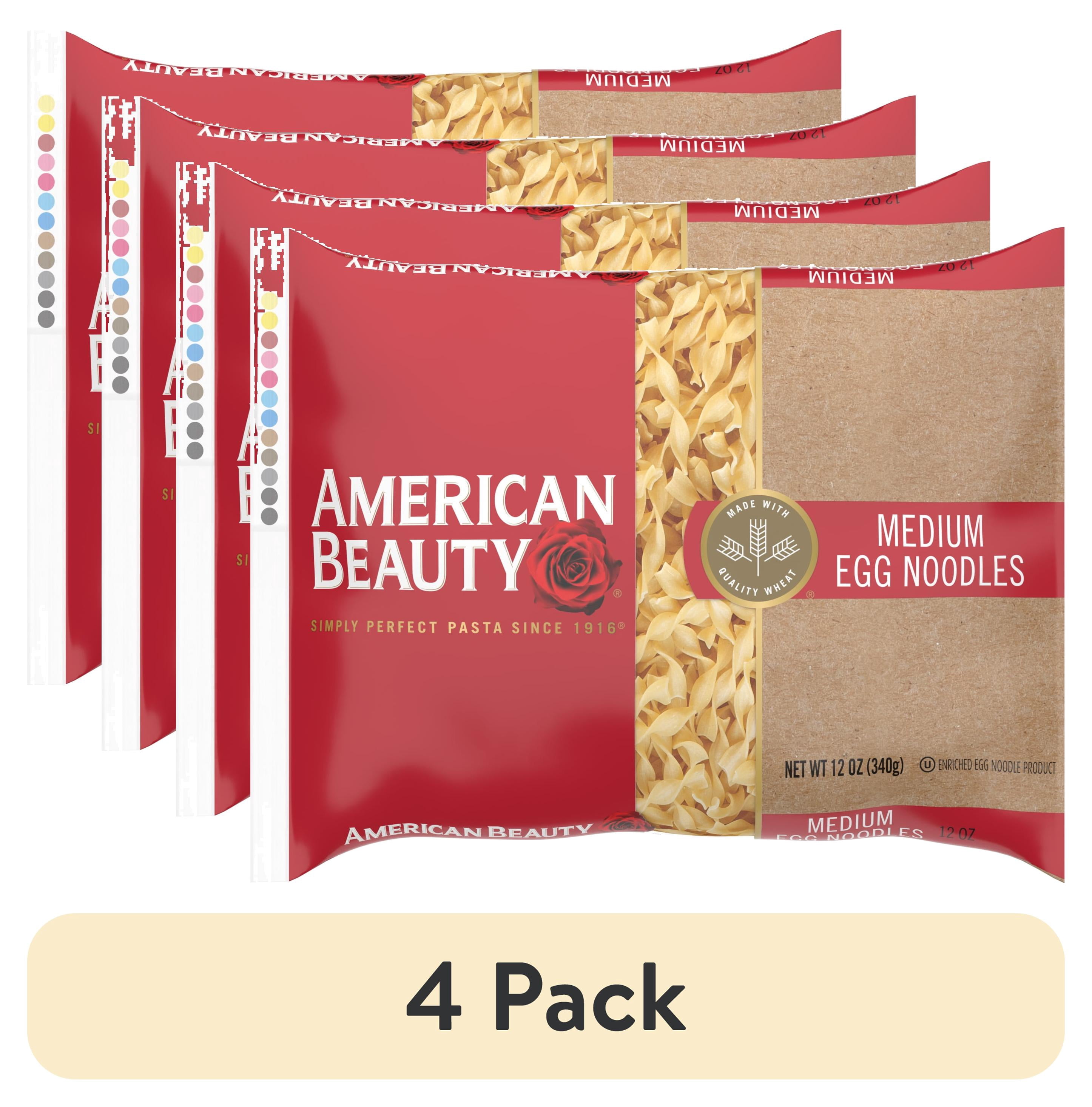 (4 pack) American Beauty 12 oz medium Egg Noodle Pasta