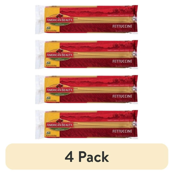 (4 pack) American Beauty Fettuccine Pasta, 24-Pack (16 oz Each) – Perfect for Creamy Alfredo, Hearty Pasta Dishes & Italian Style Recipes