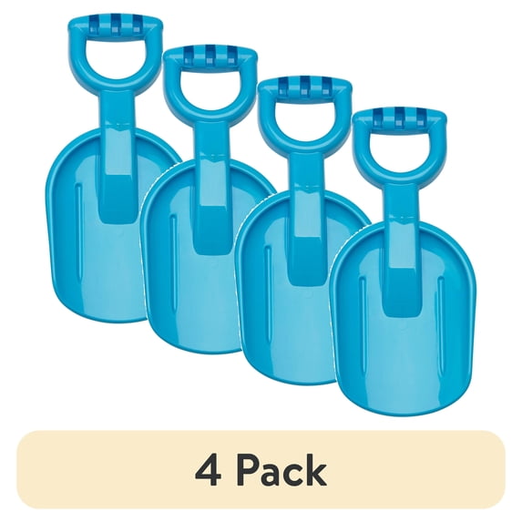 (4 pack) American Plastics Big Beach Sand Shovel with Sturdy Handle and Large Shovel Area, Ages 2+