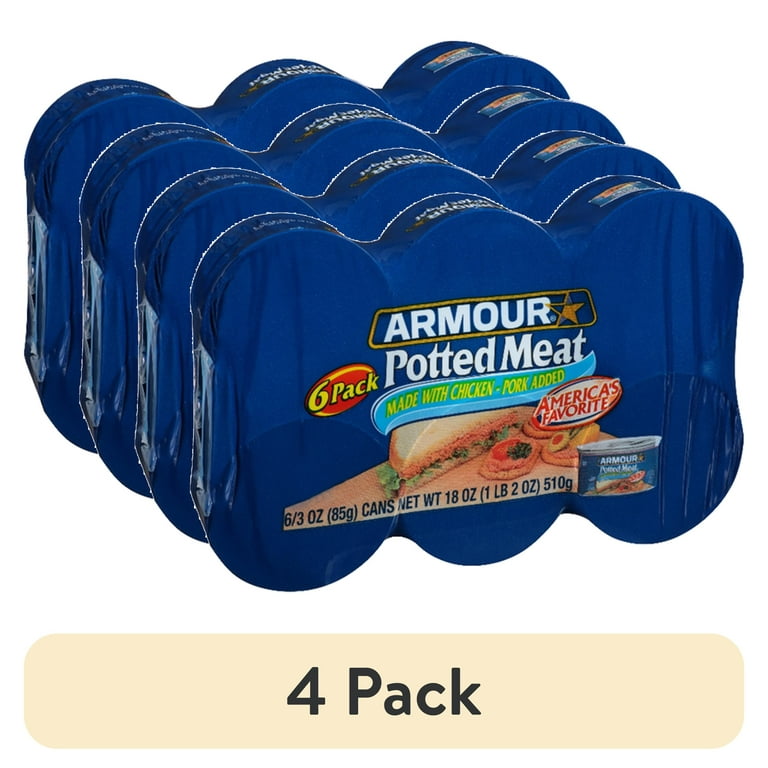 4 pack) Armour Star Potted Meat, 10g Protein Per Serving, Canned