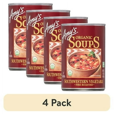 (4 pack) Amy's Organic Fire Roasted Southwestern Vegetable Soup 14.3 oz
