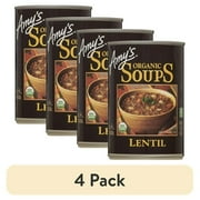 (4 pack) Amy’s Soup, Plant-Based Organic Lentil Soup, Gluten Free, Made With Organic Green Lentils and Vegetables, Canned Soup, 14.5 Oz