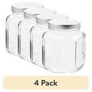 (4 pack) Anchor Hocking Glass Cracker Jar with Lid, 2 Quart, Best Used for Kitchen Organization and Accessibility