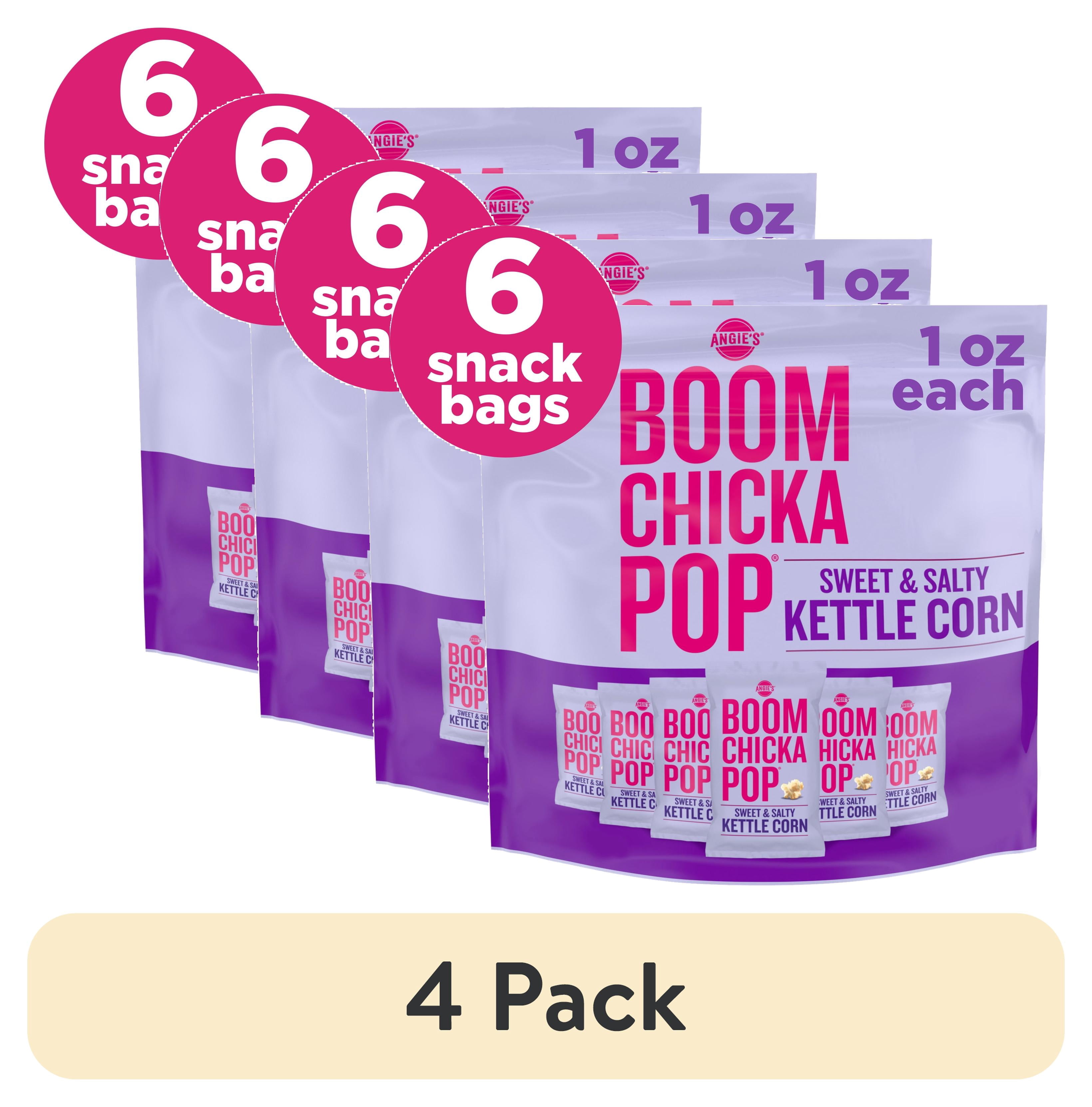 (4 pack) Angie's BOOMCHICKAPOP Sweet & Salty Kettle Corn, 1 oz. (6 Count)