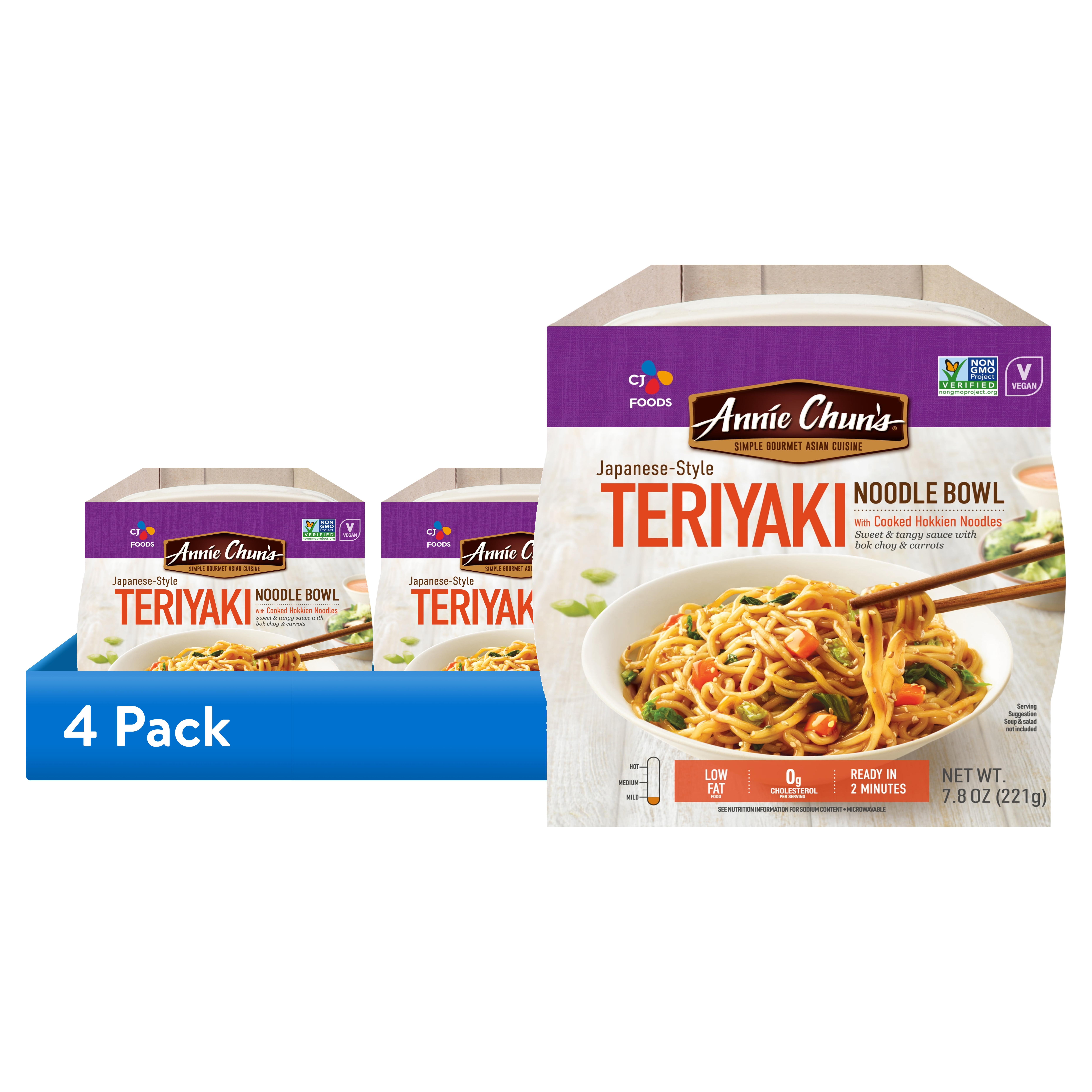 (4 pack) Annie Chun's Japanese Style Teriyaki Noodle Bowl, 7.81 oz