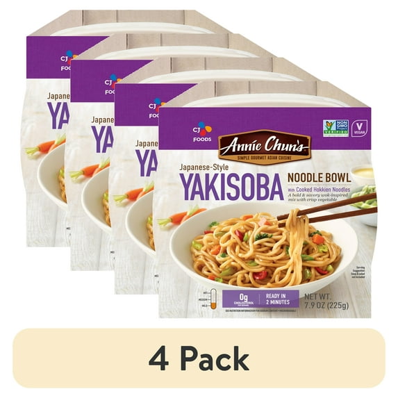 (4 pack) Annie Chun's Japanese Style Yakisoba Noodle Bowl, 7.9 oz
