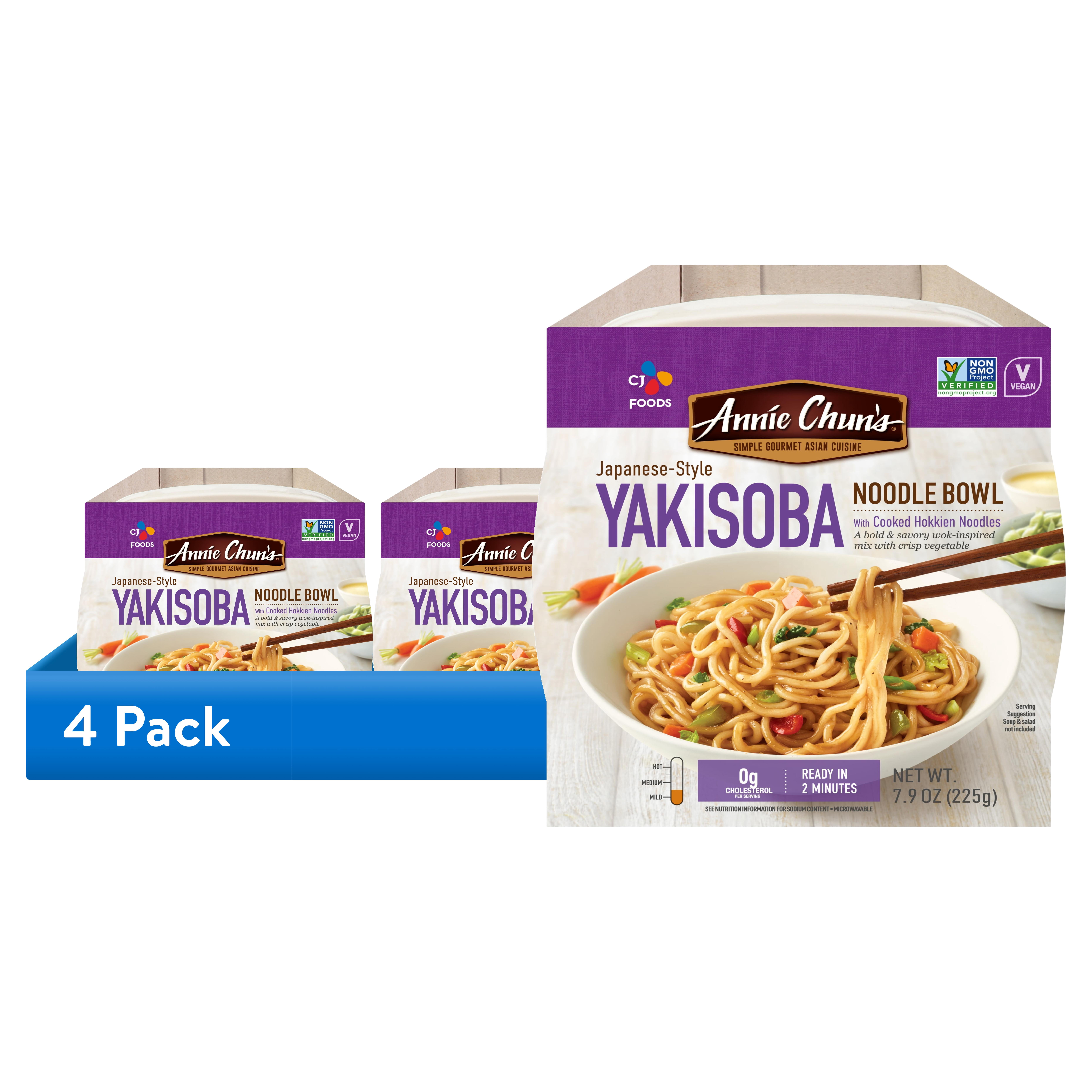 (4 pack) Annie Chun's Japanese Style Yakisoba Noodle Bowl, 7.9 oz