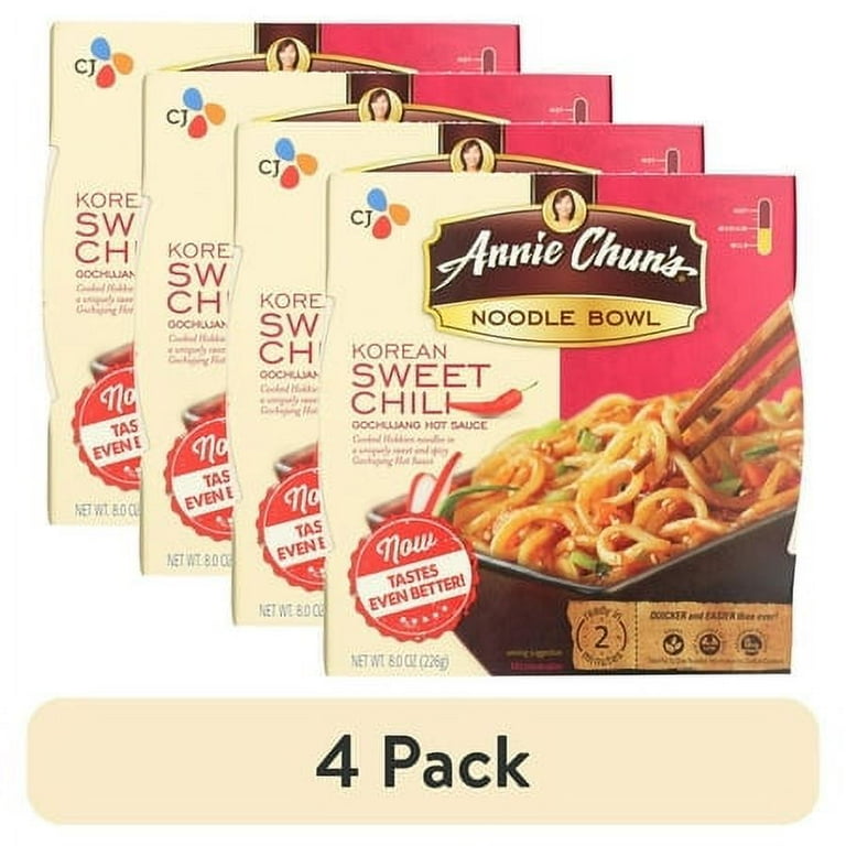 4 pack) Annie Chun's Korean Style Sweet Chili Noodle Bowl, 8.0 oz