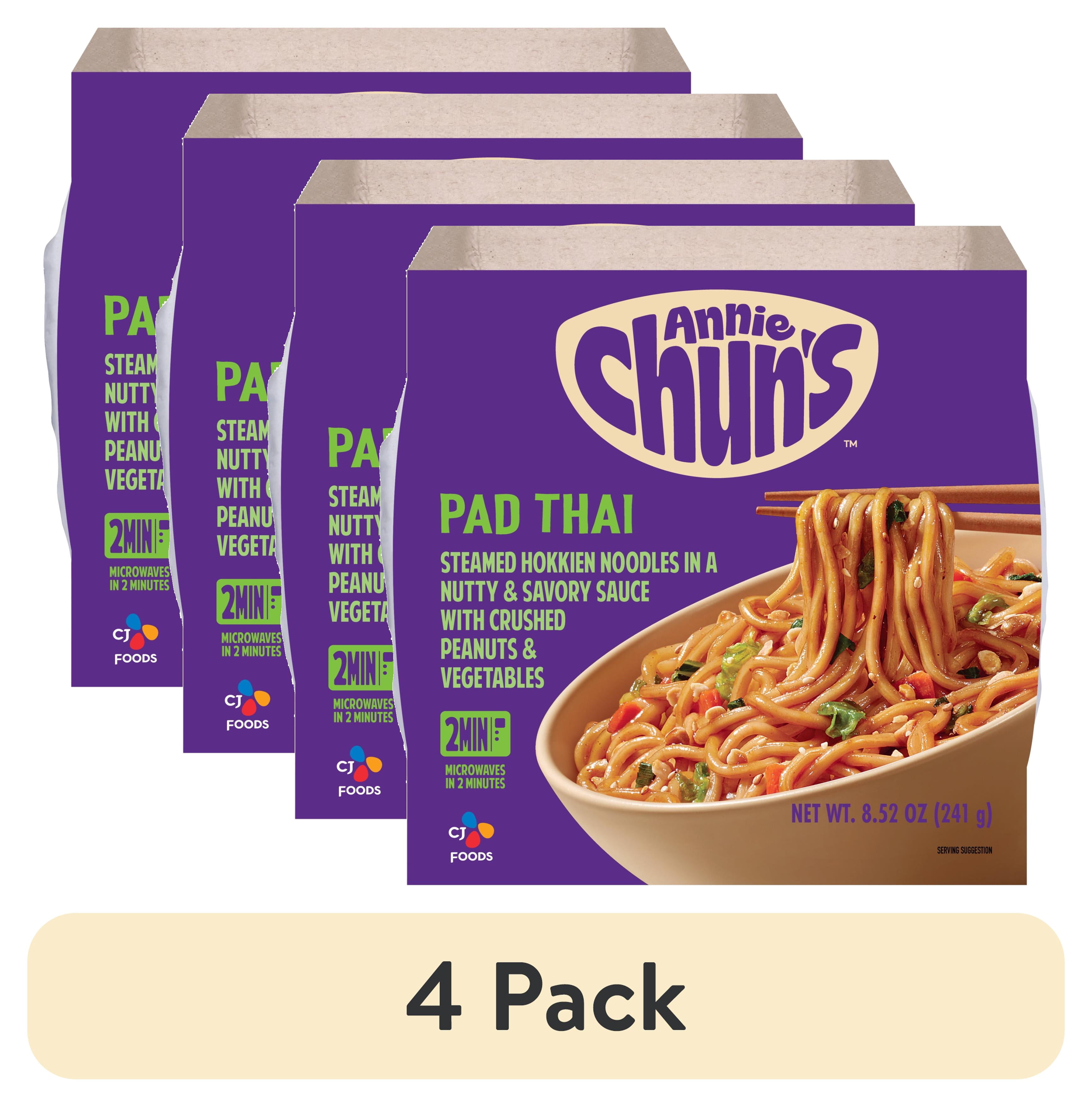 (4 pack) Annie Chun's Pad Thai Noodle Bowl, 8.53 oz