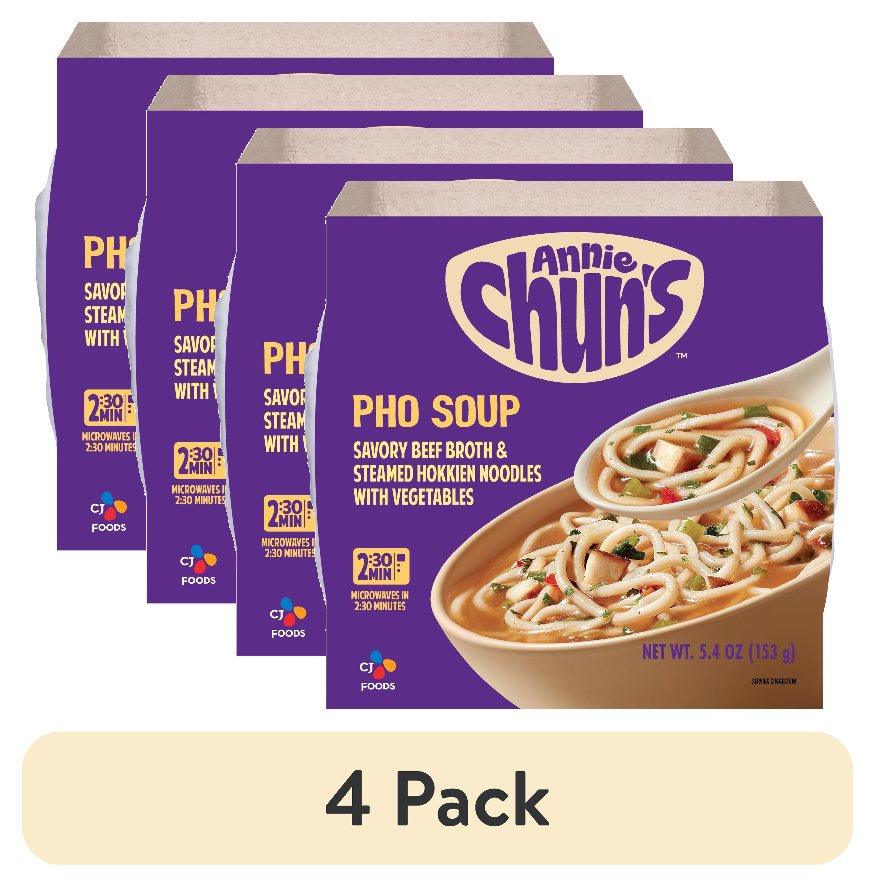 (4 pack) Annie Chun's Pho Soup Bowl, 5.41 oz
